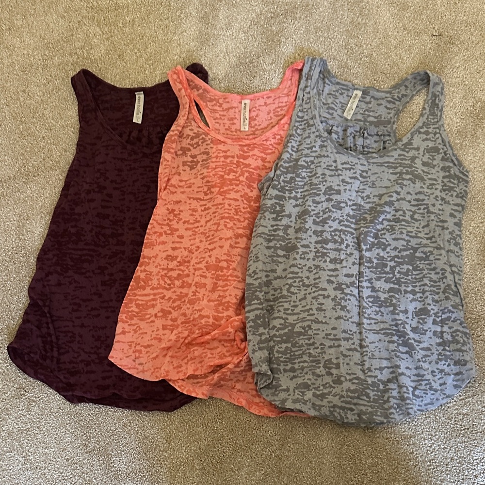 Women's Tank Tops in Burgundy, Coral, and Gray